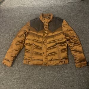 Modern BIG TRAIN Osaka Japan patchwork twill down jacket Size Large